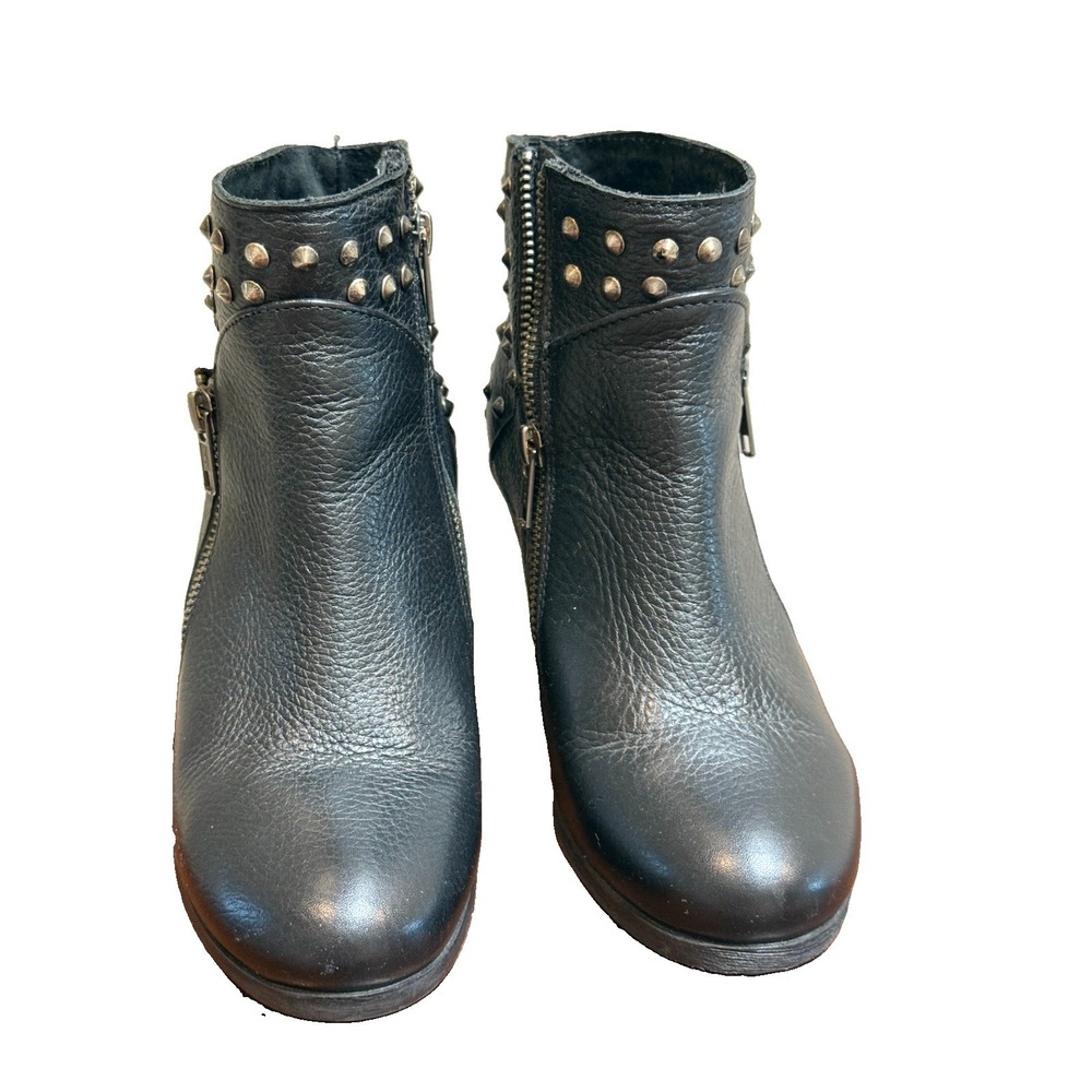 Harley Davidson Wexford Black Leather Studded Ankle Boots D84125 Sz 6M